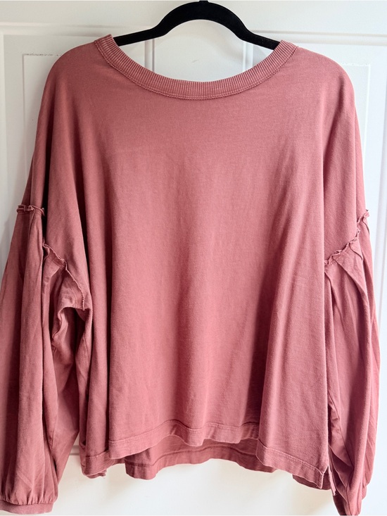 aerie Tops - aerie burnt orange Oversized pleated Long-Sleeve top sz Large NWT
